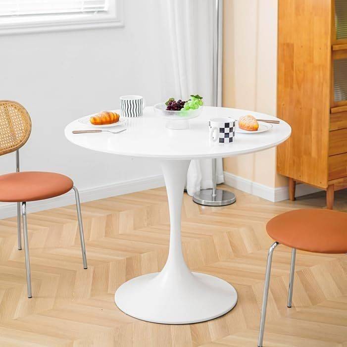 Round Dinning Table-Black/White