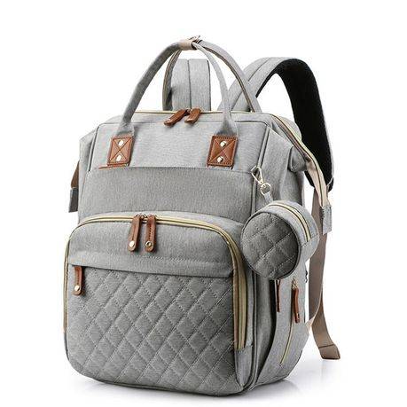 New Stylish Multi-Functional Baby Diaper Bag & Bed - Grey