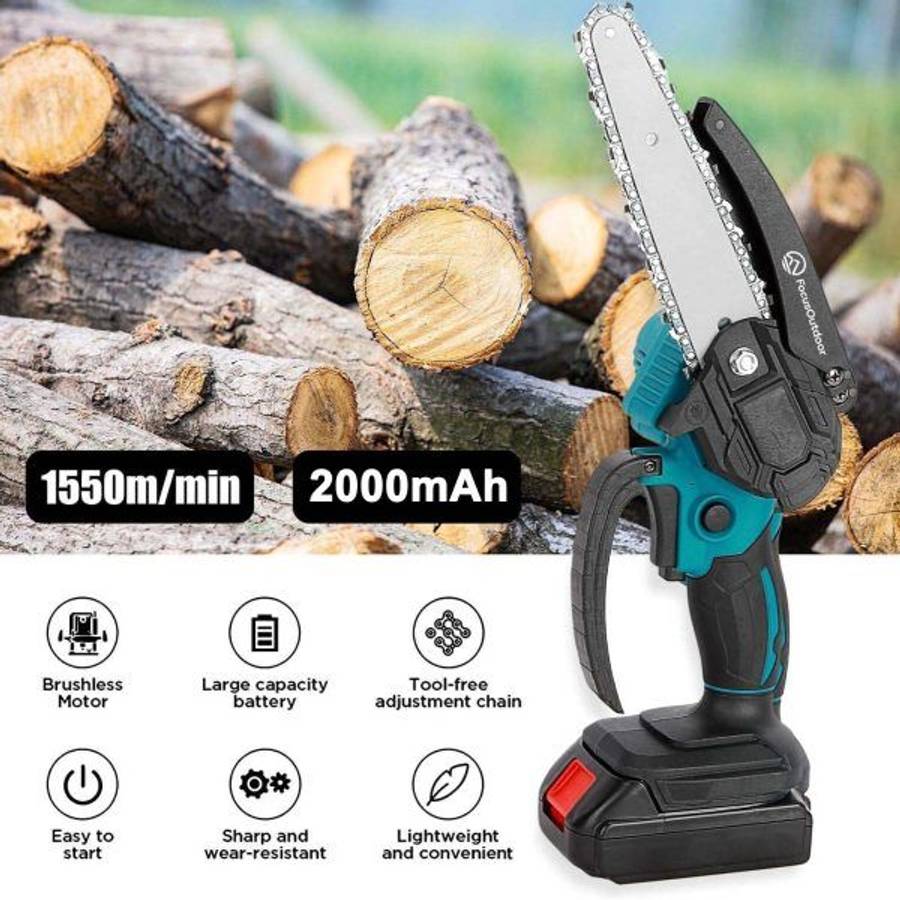6 Inch Powerful Wireless Handheld Mini Chainsaw - Cordless Electric Saw