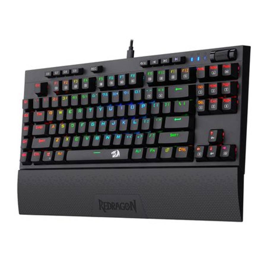 Redragon - K588 RGB Pro Broadsword TKL Mechanical Wired Gaming Keyboard - Black - Redragon - K588...