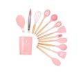 Cooking Utensil Set 11 Piece with Holder - Pink