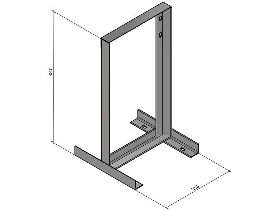 Square Bracket Wallmount 55cm