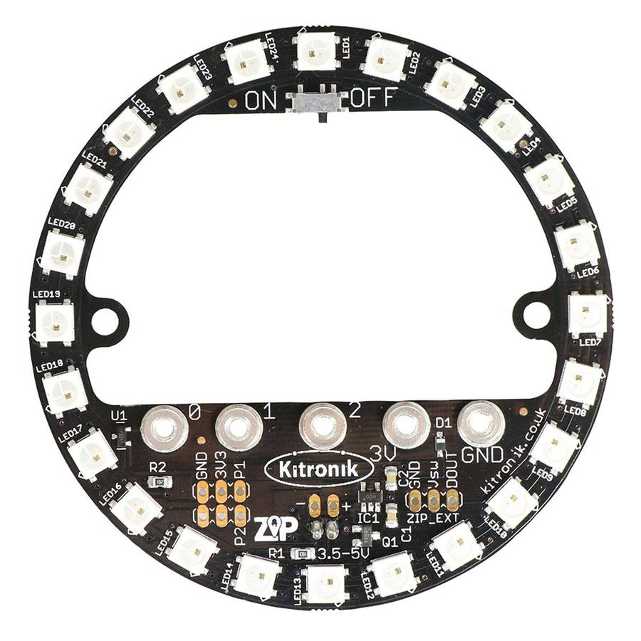 Kitronik (5625) ZIP Halo for micro:bit, 24 x Full Colour ZIP LEDs
