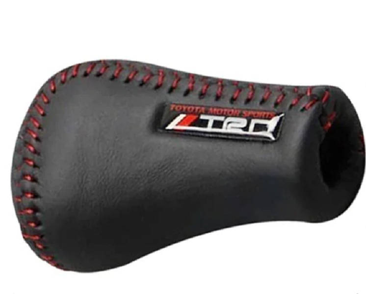 TRD Sports Leather Look Gear Knob (Black & Red)