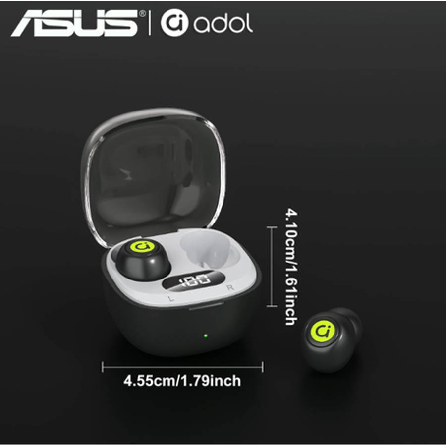 ASUS - AS101 - Semi-In-Ear Noise Cancelling Earbuds With Mic - Black