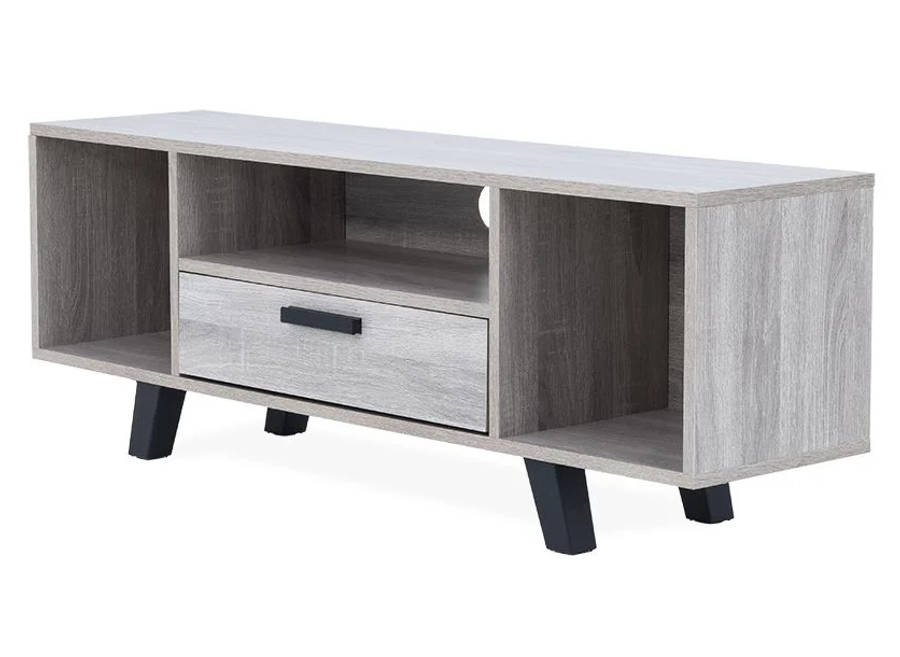 Modern TV Unit with Hinged Storage Door & Open Shelves - MDF Superwood -Napa