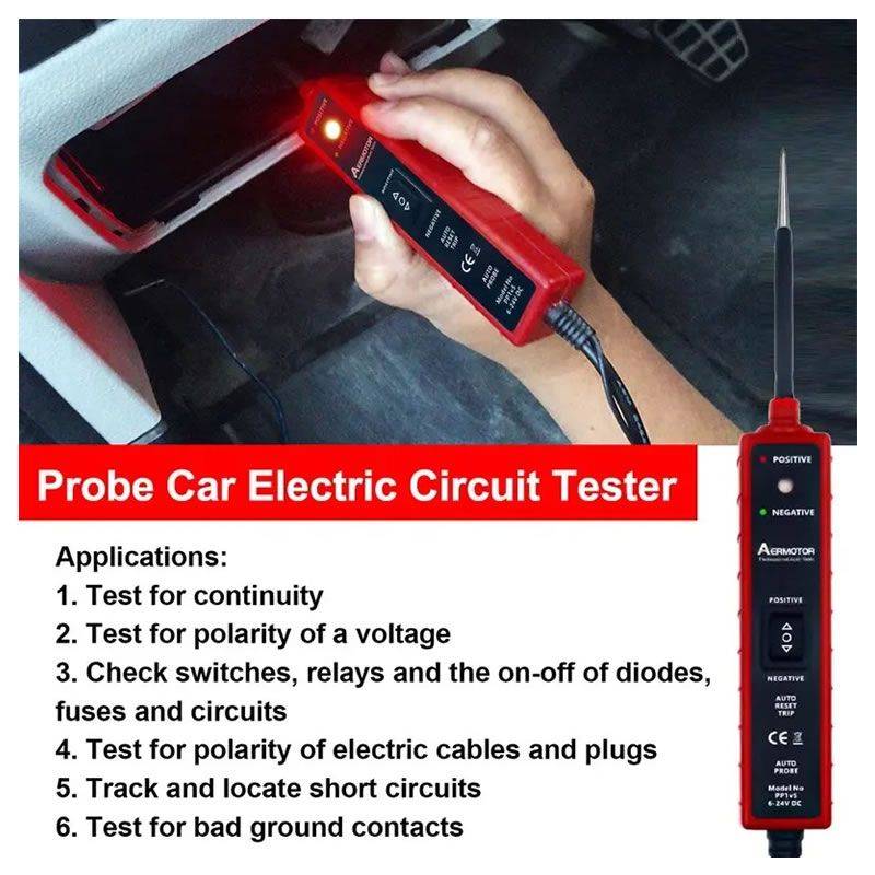 6-24V Automotive Electric Circuit Tester & 12V Battery Tester