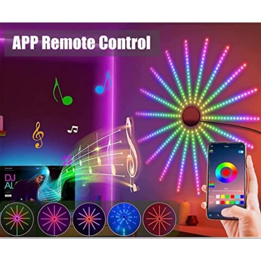 LED RGB Fireworks Strip Light with Remote
