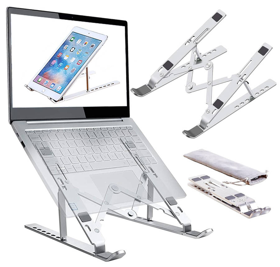 Silver Folding Bracket Laptop Stand