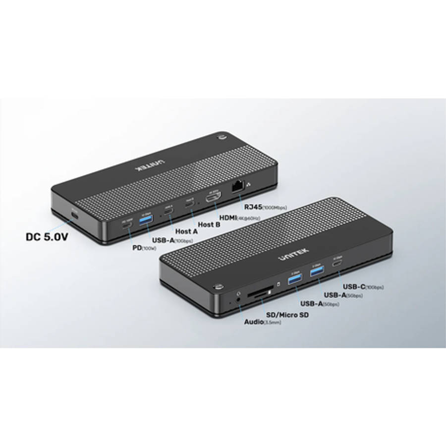 Unitek - D1077a | Usb Type-C 4k KVM Port Replicator with 100w Power Delivery - Unitek - D1077a | ...