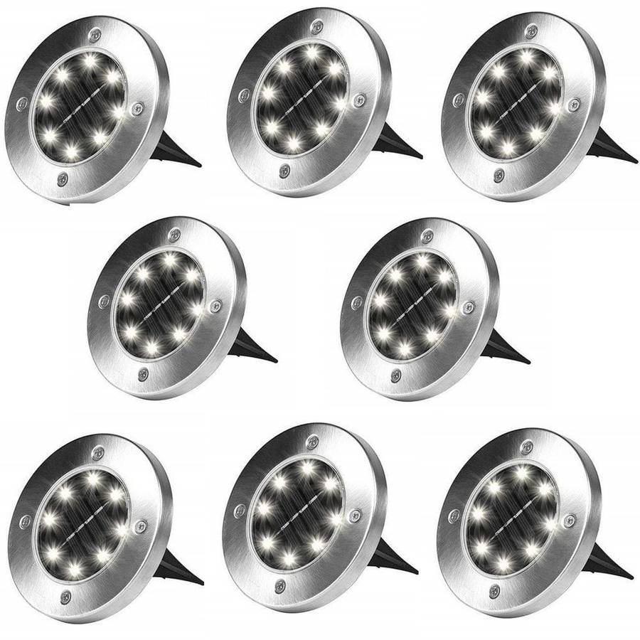 Solar Ground Light Waterproof - Pack Of - 8 Ground Garden Light Spot Light