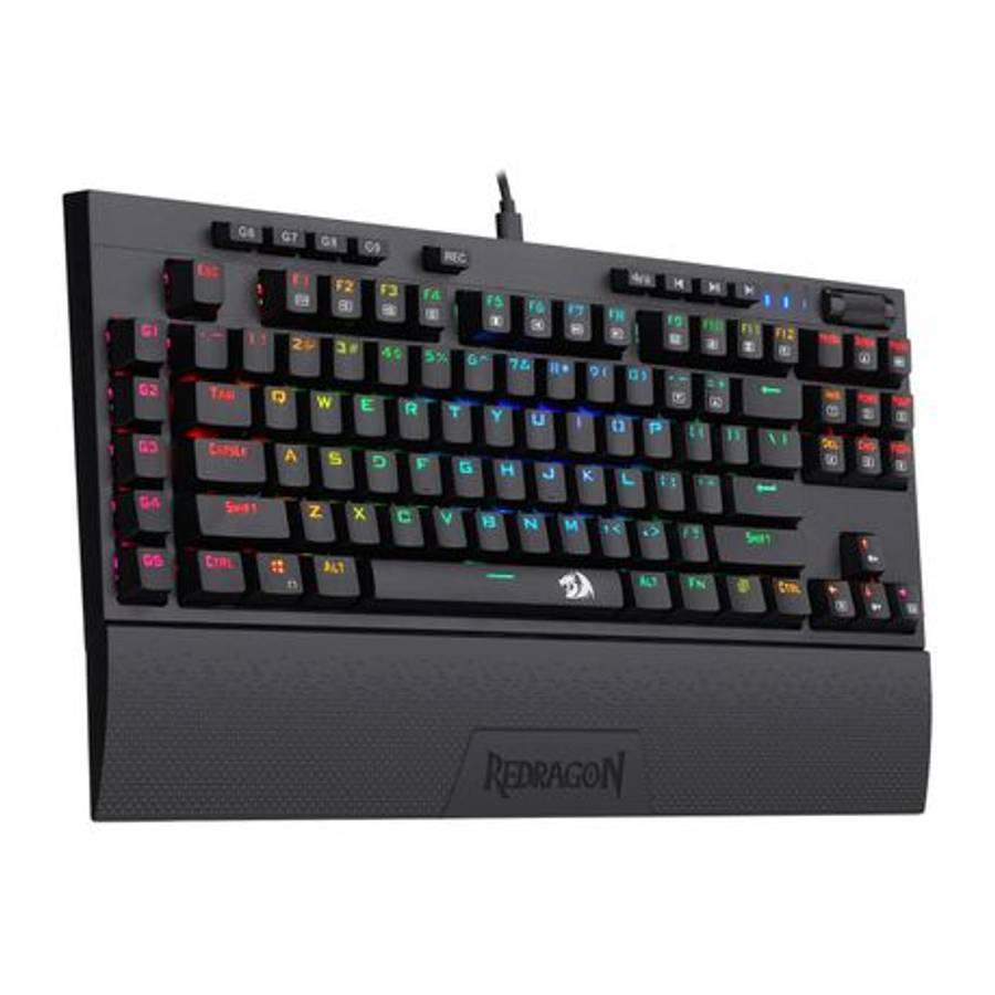 Redragon - K588 RGB Pro Broadsword TKL Mechanical Wired Gaming Keyboard - Black - Redragon - K588...