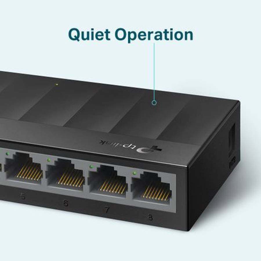 Tp-Link - LS1008G 8-Port 10/100/1000Mbps Desktop Switch | Quiet FanlessDesign - Tp-Link - LS1008G...