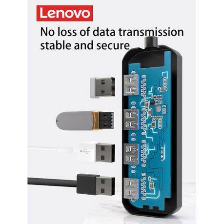 Lenovo - A601 - USB Hub 4-Port USB 3.0 Splitter Charging Supported - Black
