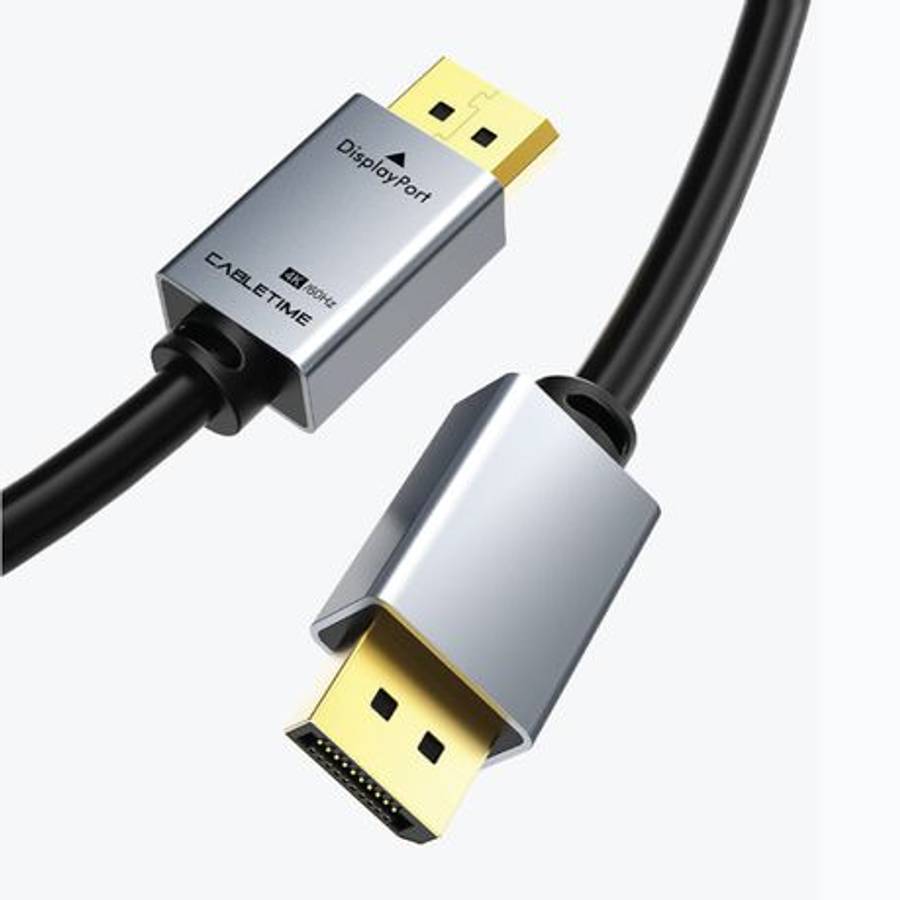 Cabletime - DisplayPort to DisplayPort 1.2 Cable 4K 60Hz - 4.5 m - Cabletime - DisplayPort to Dis...