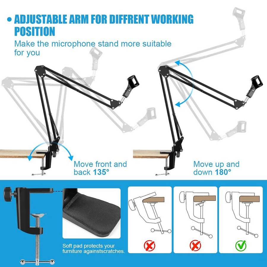 Professional Recording Microphone Stand - Complete Set