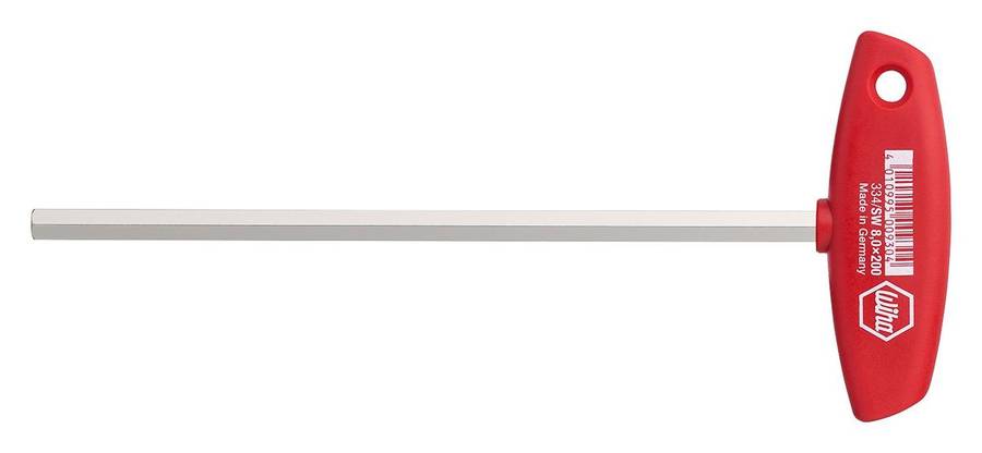 Wiha (00913) Hex Key, 4 mm, 0.2 ", T Handle, 150 mm, Wiha - T-Handle