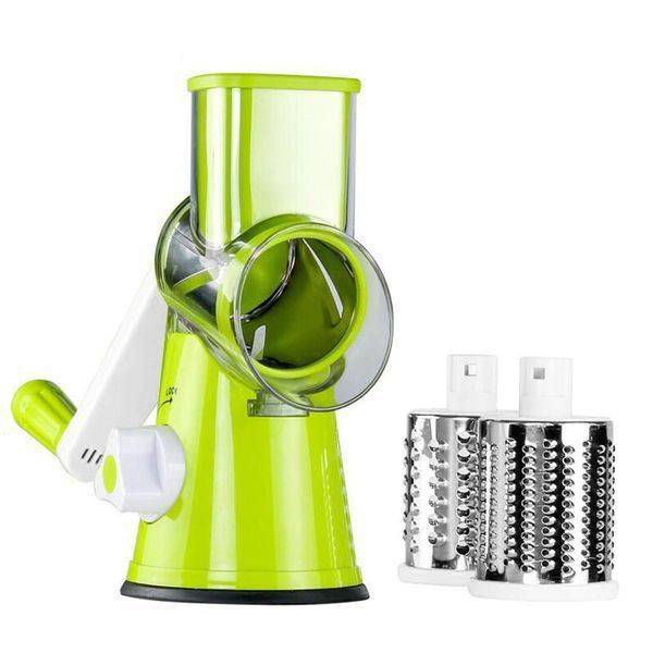Multifunctional Shredder Tabletop Drum Grater with 3 Interchangeable Drums