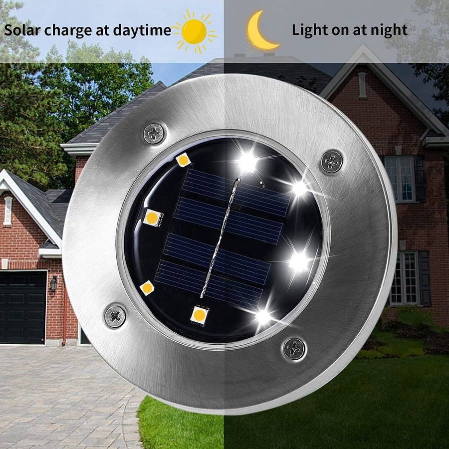 Solar Ground Light Waterproof - Pack Of - 8 Ground Garden Light Spot Light