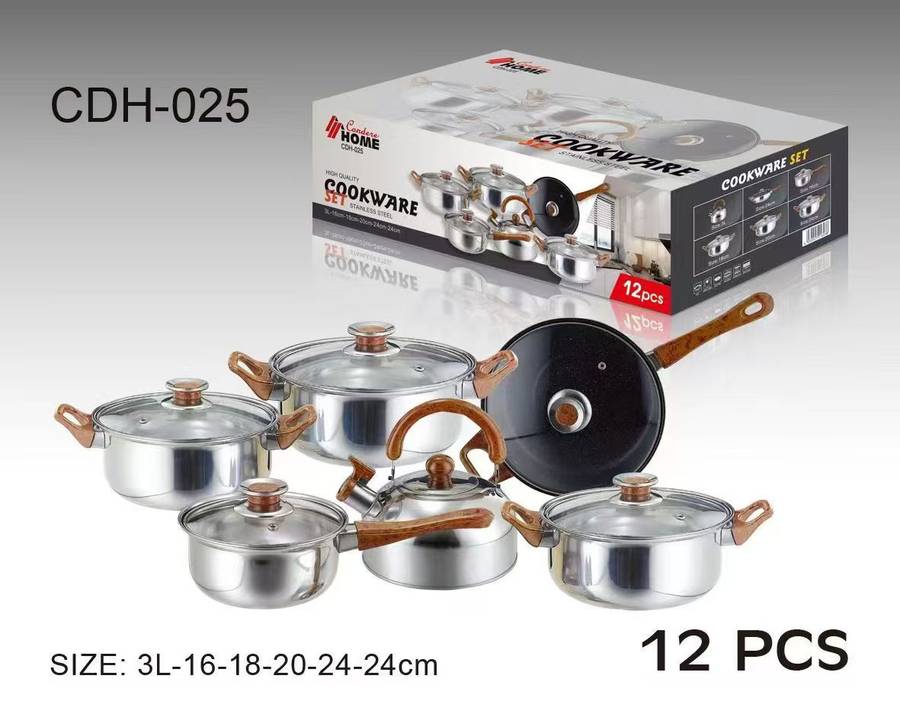 12 Piece Premium Stainless Steel Cookware Set