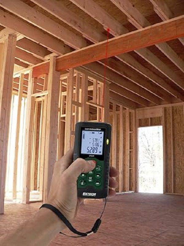Extech (DT60M) Laser Distance Meter, 0.05m to 60m, LCD, 2 x AAA