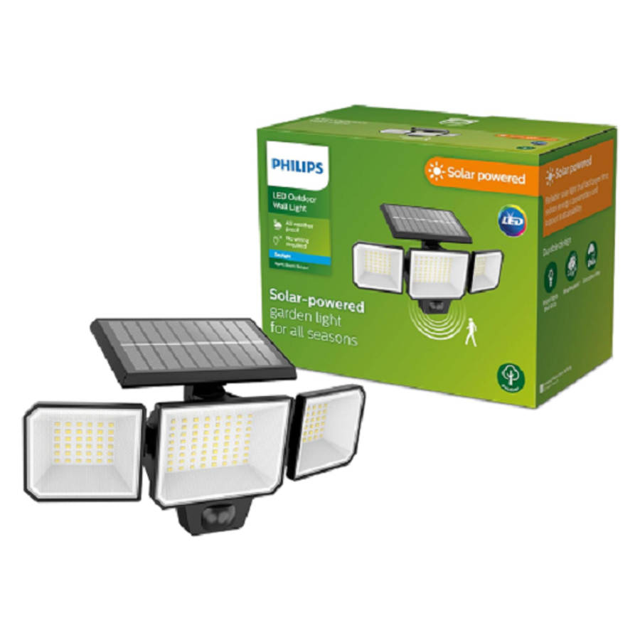 Philips Nysil Security Solar Sensor Wall Light 8.7W LED Floodlight - Box Damaged