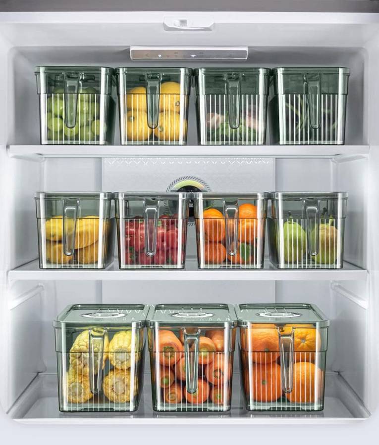 Stackacle Food Storage Container Refrigerator Pantry Organizer Bins - 3 Pieces