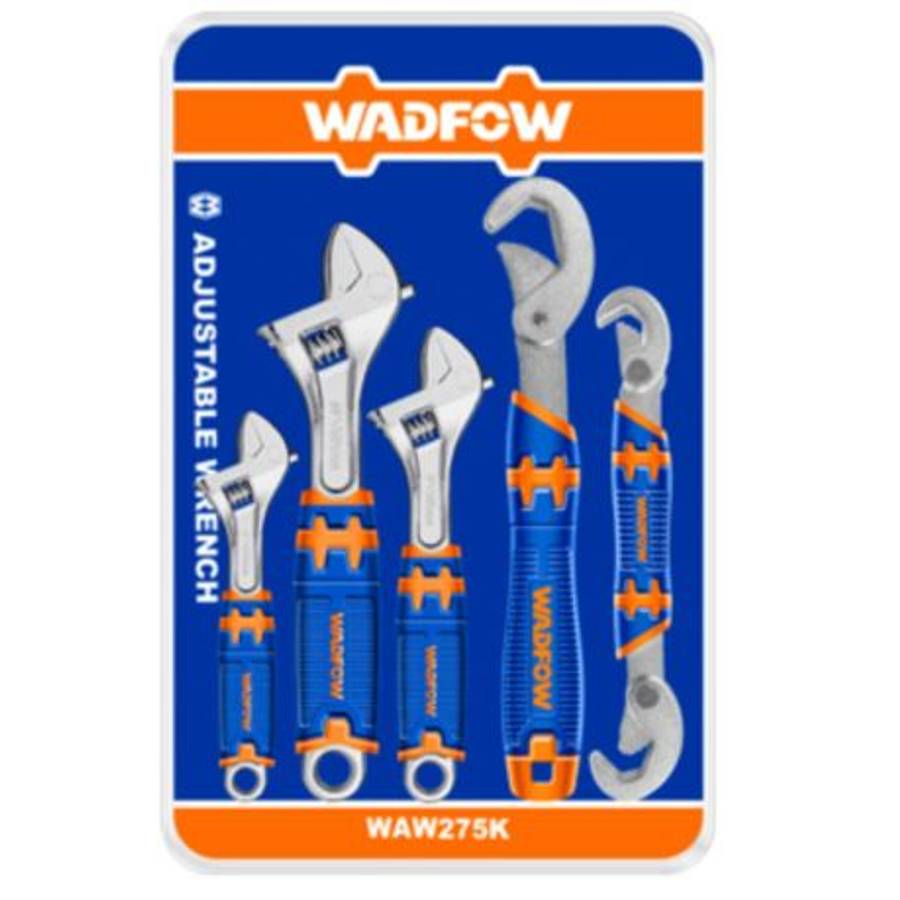 Wadfow - 5 Pieces Drop-Forged Adjustable Wrench Set - Wadfow - 5 Pieces Drop-Forged Adjustable Wr...