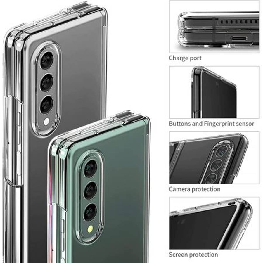 Clear Anti-Yellow Camera Cut-Out Hard Case For Samsung Galaxy Z Fold 4