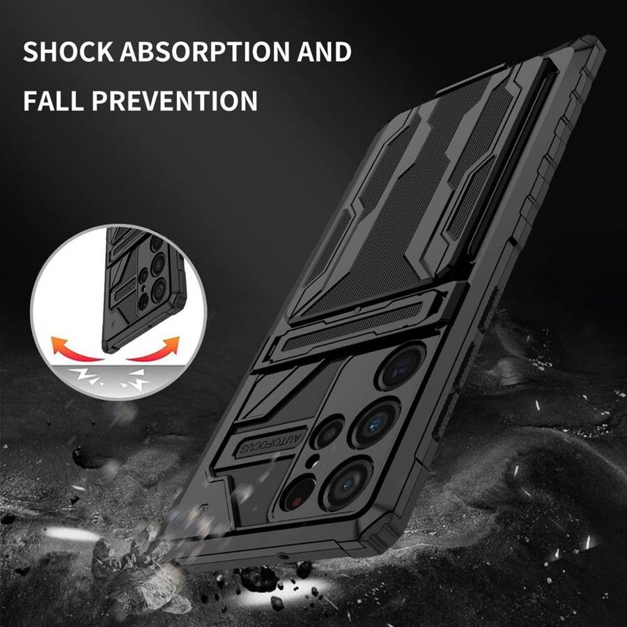Sliding Hidden Wallet Kickstand Shockproof Protective Case For Samsung S22 Ultra S22Ultra