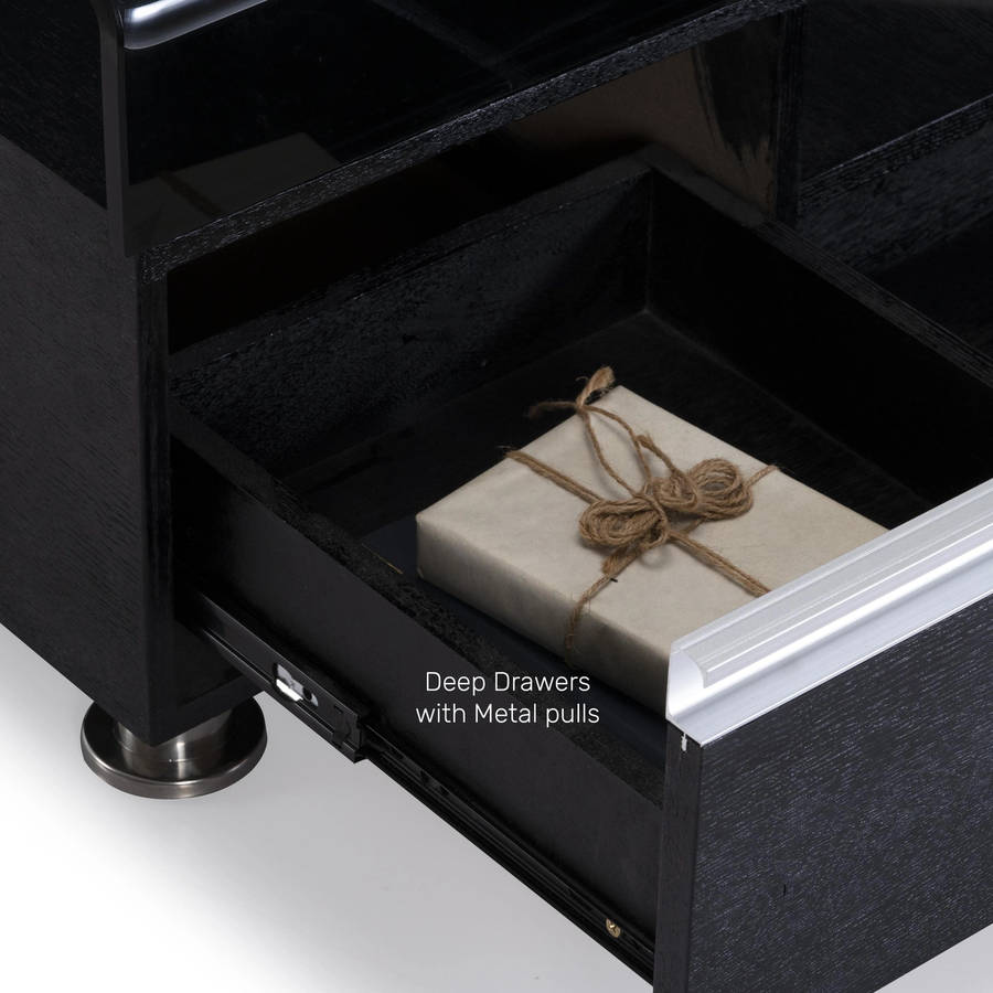 Coffee Tables -Tempered Glass Top -Wooden Base - Black Colour