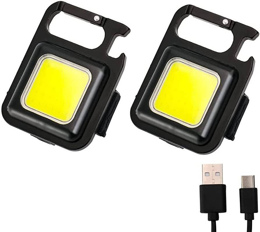 2 Pieces Small Portable Keyring LED Work Light 500 Lumen