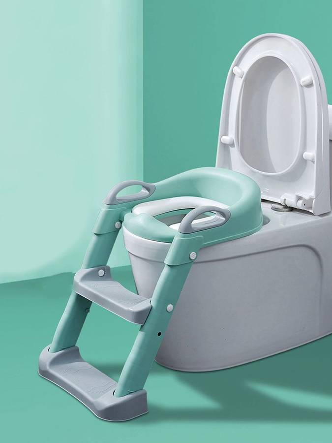 Foldable Children Potty Training  Toilet Seat Ladder Step With Soft  PU Pad