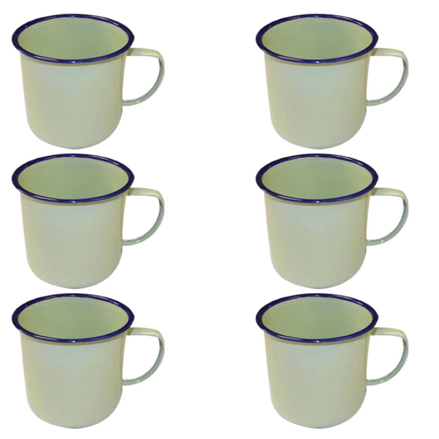 Camping Enamel Mugs (Set of 6) 10cmx9cm