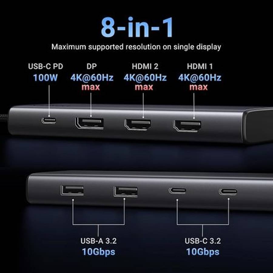 Ugreen - 8 in 1 USB Type-C Hub - Ugreen - 8 in 1 USB Type-C Hub