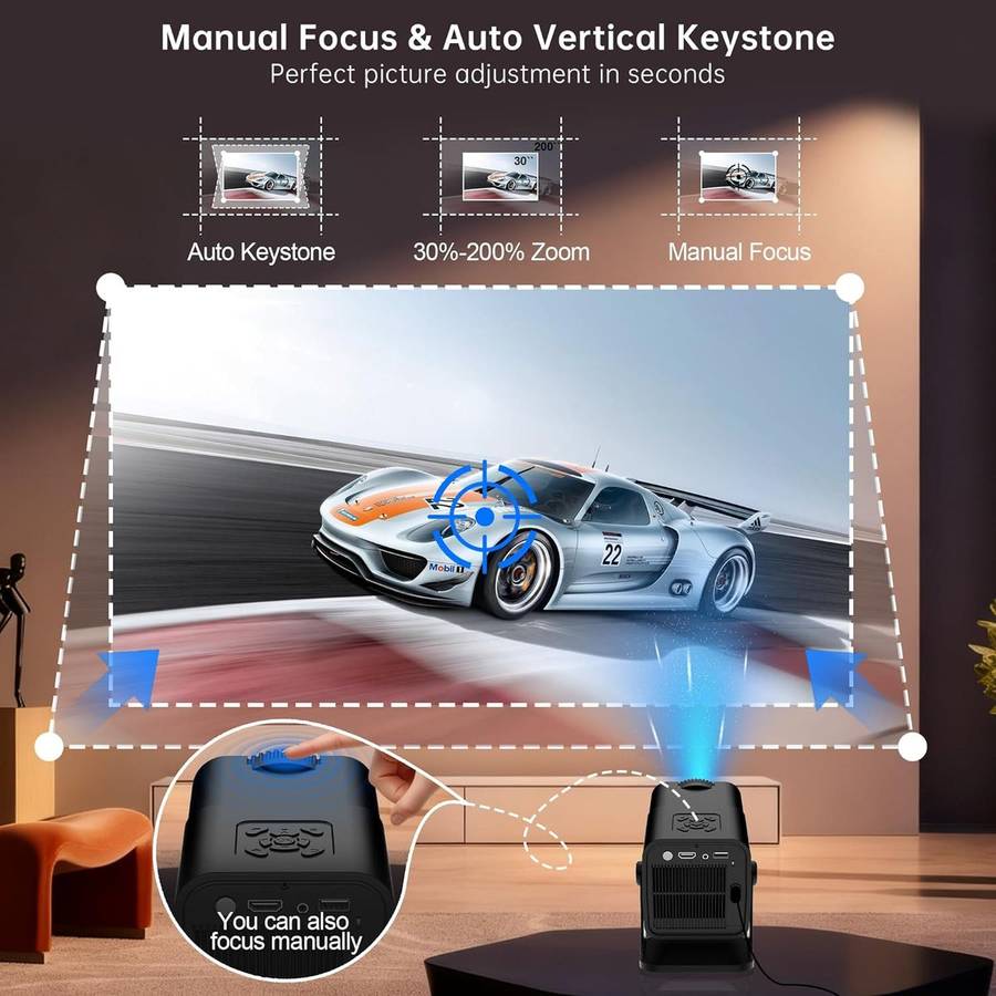 Terdove-Portable LED Projector with WiFi & Bluetooth&Home Theater Projector