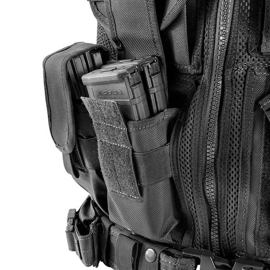 Used Black Tactical Vest with MultiPocket Design