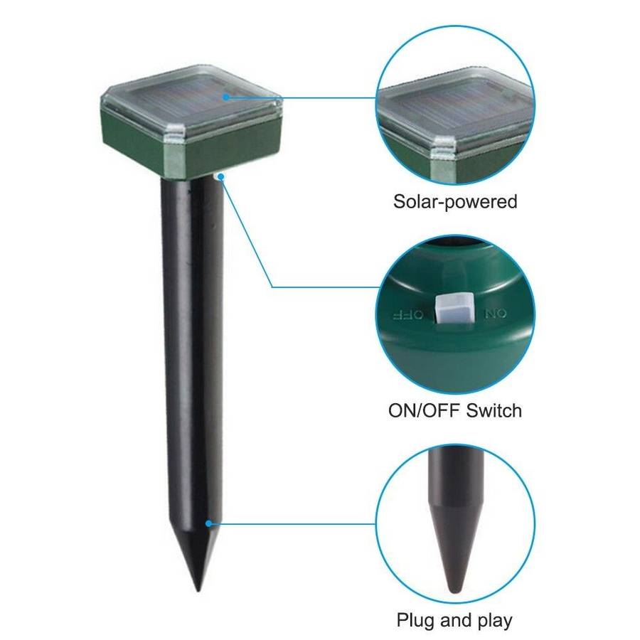 Solar Powered Ultrasonic Animal Control Rodent Repellent and Deterrent