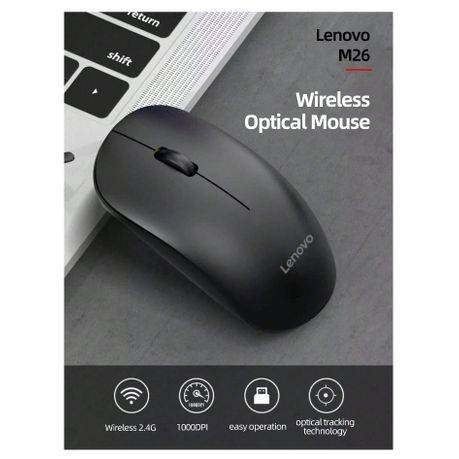 LENOVO - M26 - Advanced Optical Tracking Wireless Mouse - Black