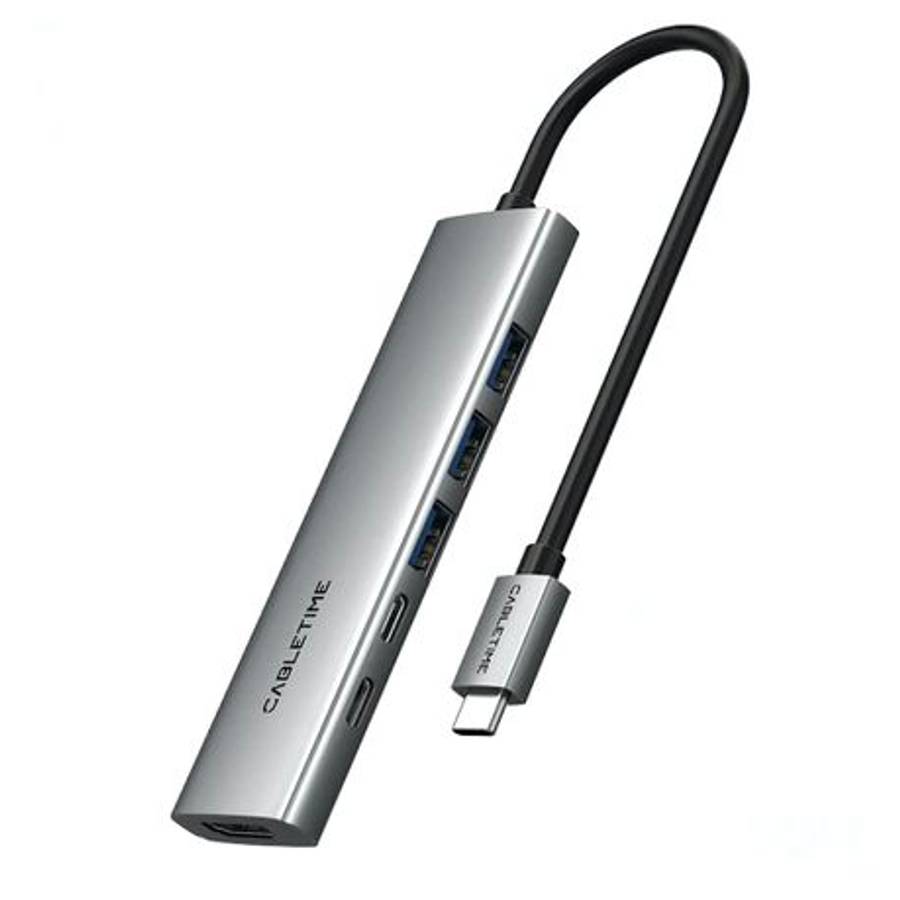 Cabletime - 6 IN 1 USB C Hub with HDMI and 100W Power Delivery - Cabletime - 6 IN 1 USB C Hub wit...