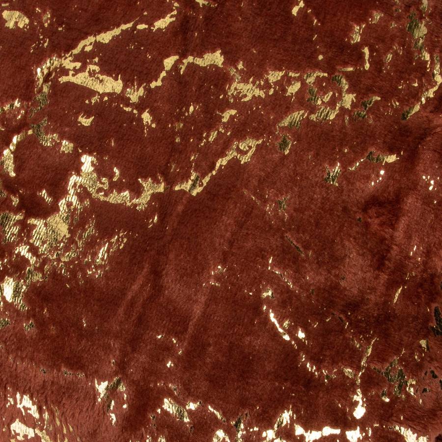 FLEECEX Metallic Marble Plush Fleece Blanket & Throw -180 x 200 cm - Brown