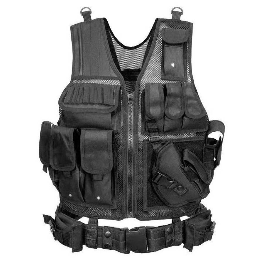 Used Black Tactical Vest with MultiPocket Design