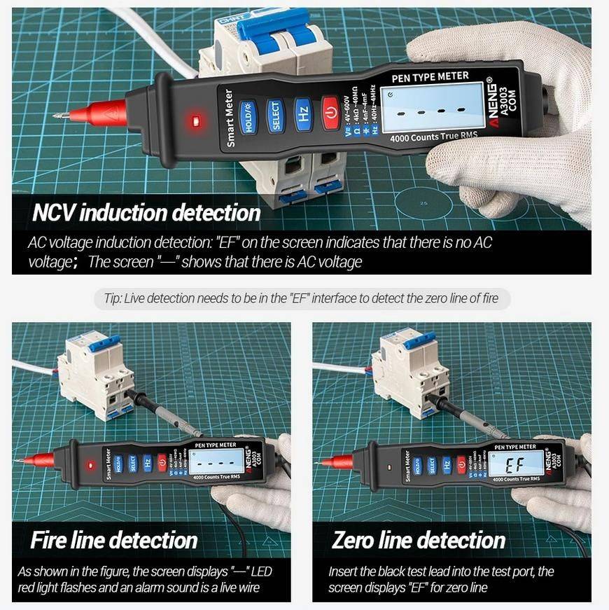 A3003 Dual Digital Multimeter / Non Contact Pen AC/DC Voltage