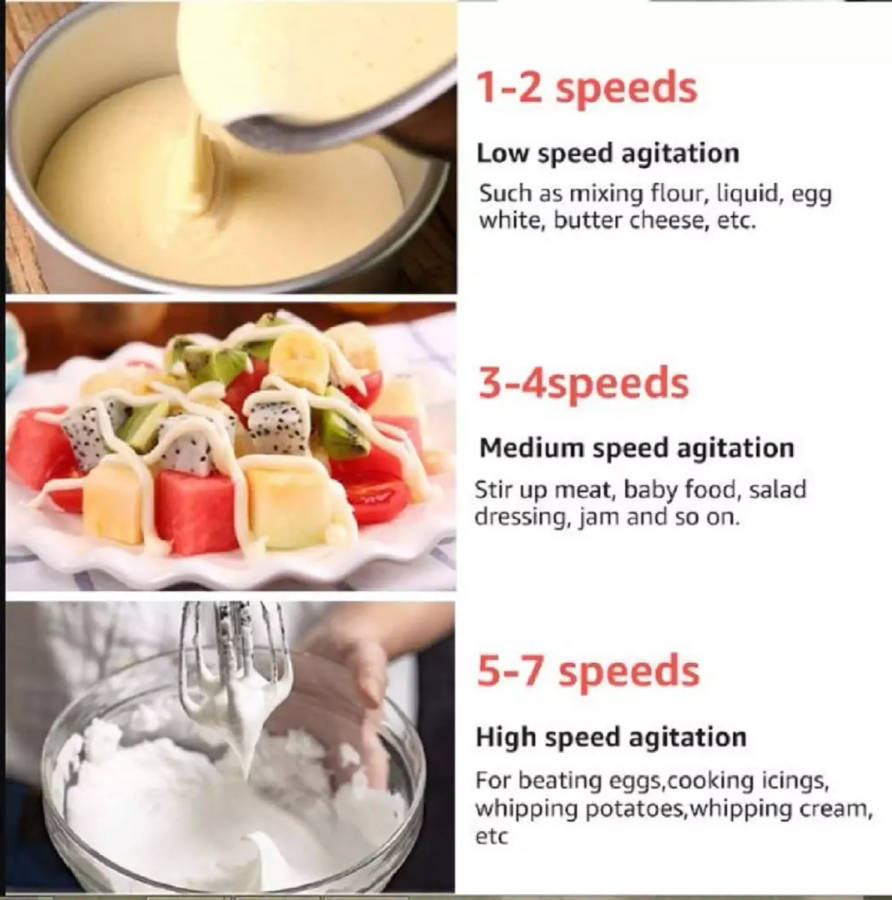 Super 7 speed Electric Hand Mixer With Stainless Bowl