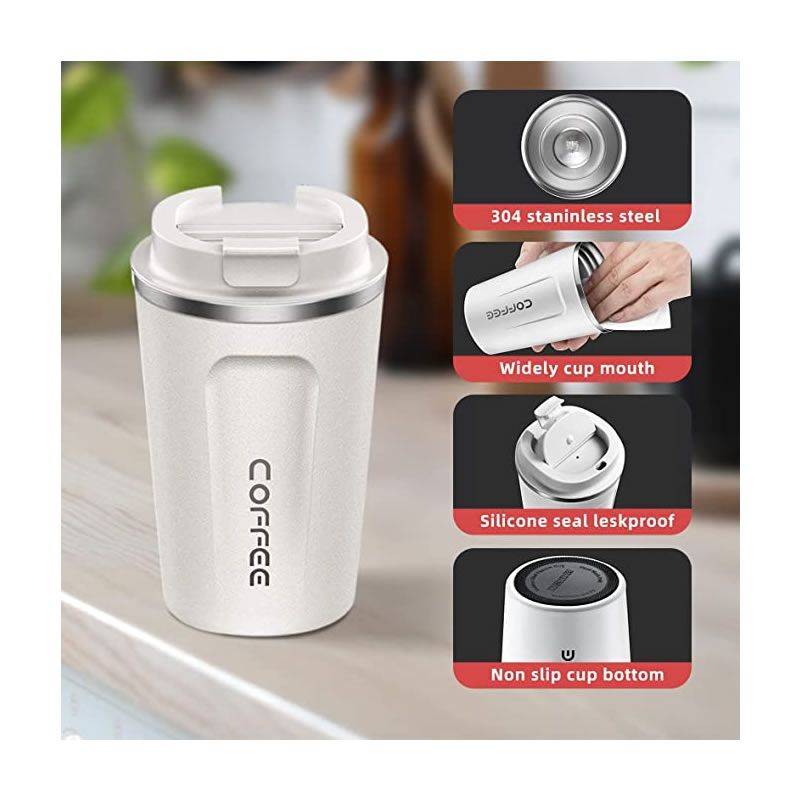 Stainless steel vacuum travel coffee mug - 510ml