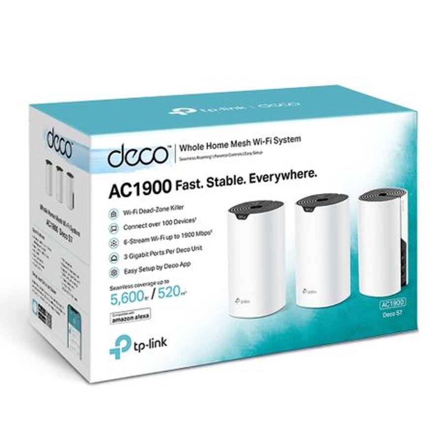 Tp-Link - Deco S7 3 Pack AC1900 Whole Home Mesh WI-FI System - Tp-Link - Deco S7 3 Pack AC1900 Wh...