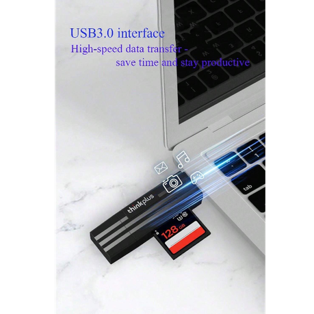 Lenovo - TC101 - 2-in-1 SD Card Reader and USB-C Adapter - Black