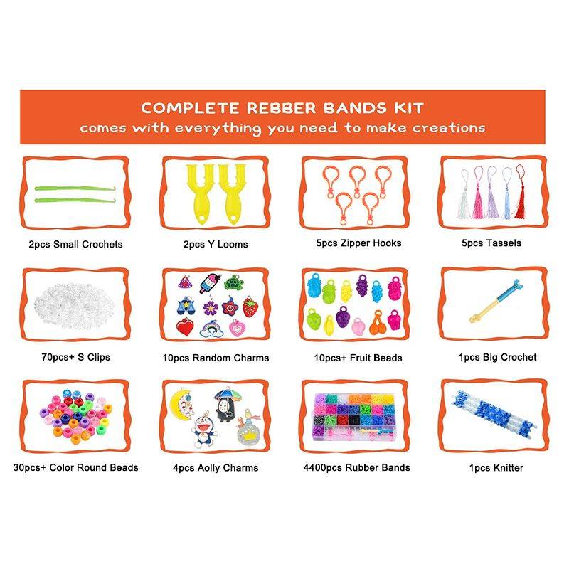 4400 Loom Bands Kit Rubber Bands For Bracelet Making