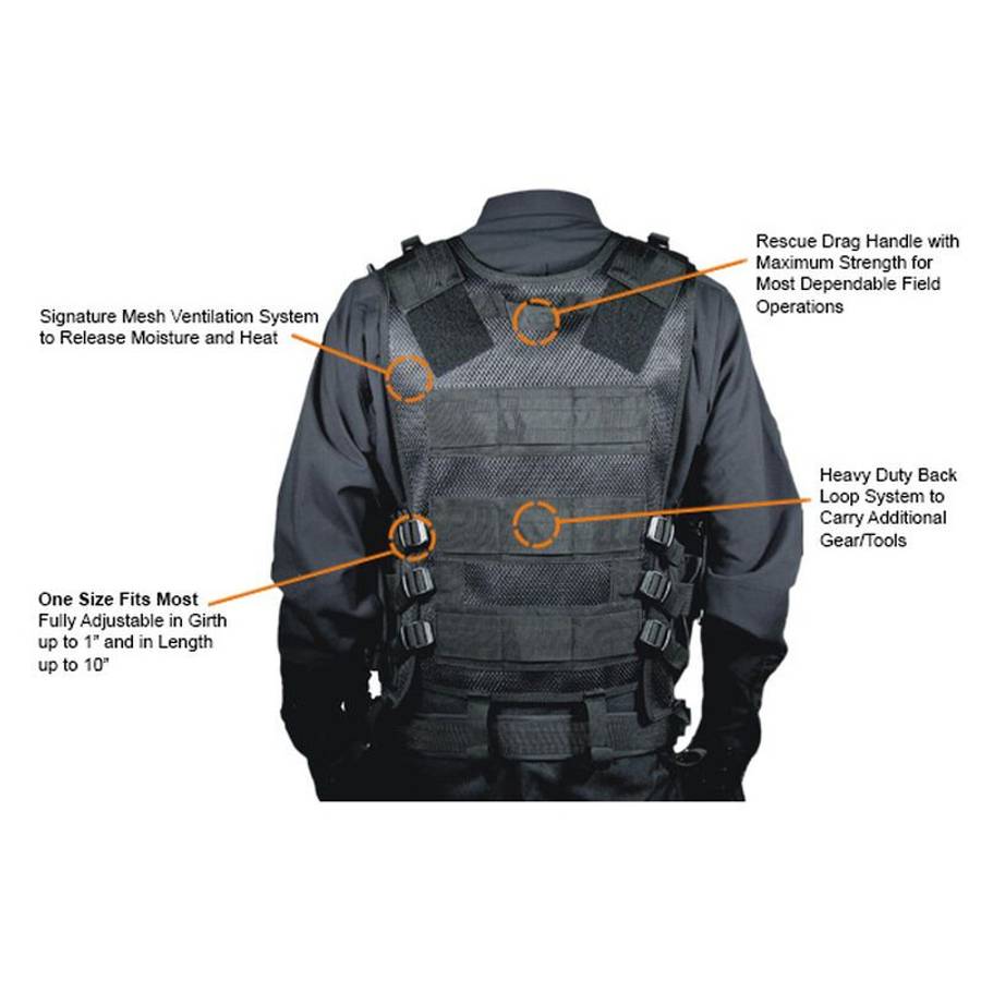 Used Black Tactical Vest with MultiPocket Design