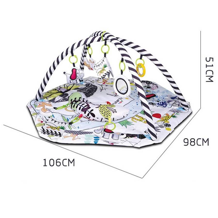 Newborn Baby Activity Gym Play Mat and Ball Pit - Black/White